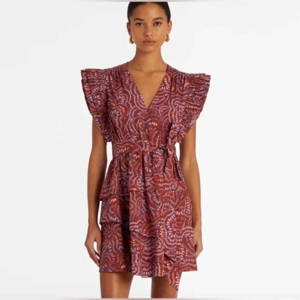 Marie Oliver Fiona Dress Cranberry Burst size XS